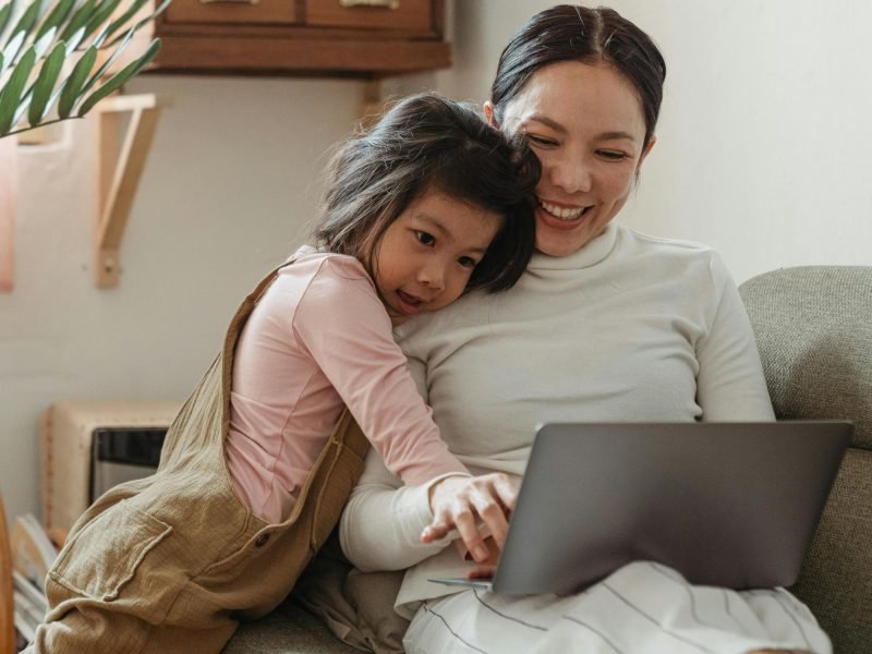 a mom doing affiliate marketing with her daughter
